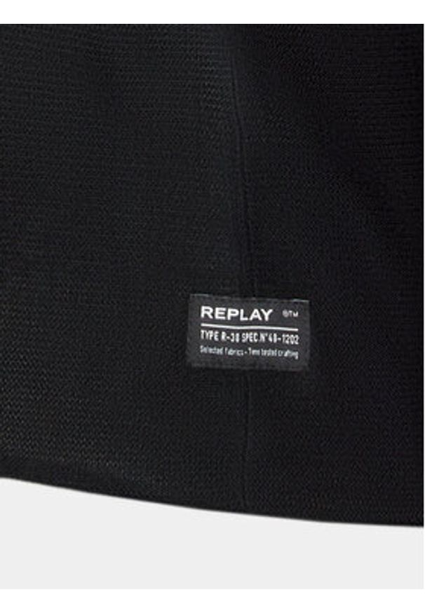 Replay Golf UK2507.000.G22230 Czarny Regular Fit. Typ kołnierza: golf. Kolor: czarny. Materiał: syntetyk