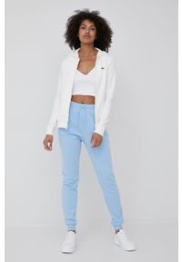 Calvin Klein Jeans top damski kolor biały. Kolor: biały. Materiał: lycra, materiał. Długość rękawa: na ramiączkach. Wzór: aplikacja #5