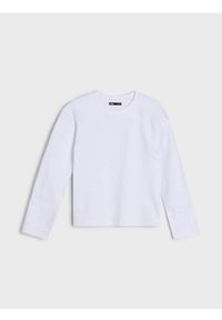 Sinsay - Bawełniana koszulka basic - biały. Kolor: biały. Materiał: bawełna