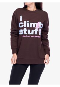 Bluza bez kaptura Gramicci I Climb Stuff Sweatshirt. Typ kołnierza: bez kaptura. Kolor: brązowy