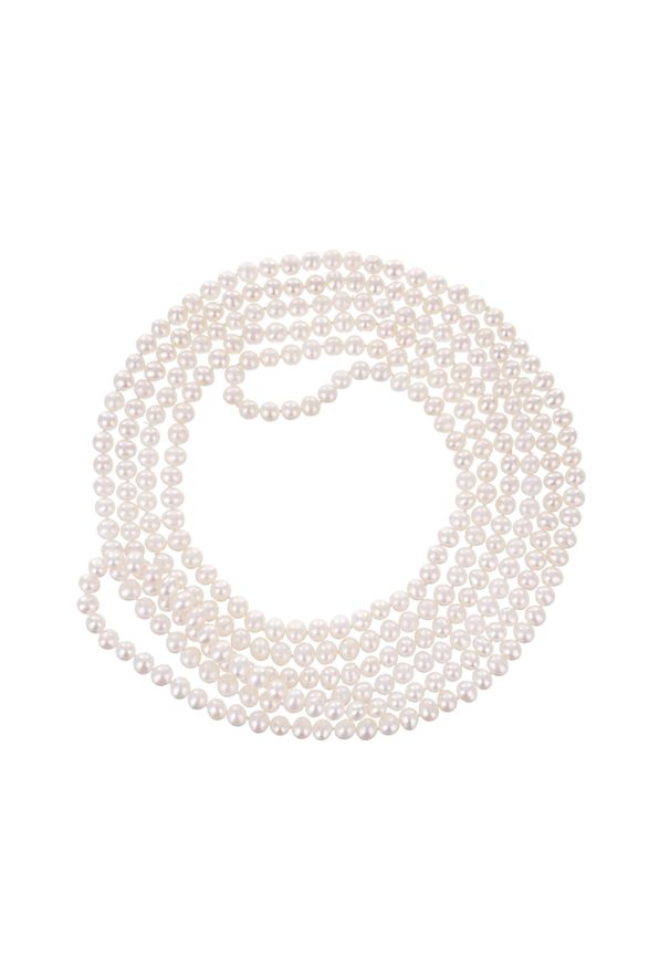 Braccatta - LAMAR PARTY naszyjnik perły naturalne długi na plecy 2 m ślub. Materiał: srebrne. Wzór: aplikacja. Kamień szlachetny: perła