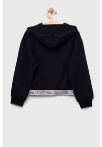 TOMMY HILFIGER - Tommy Hilfiger bluza dziecięca kolor granatowy z kapturem z aplikacją. Typ kołnierza: kaptur. Kolor: niebieski. Materiał: materiał. Wzór: aplikacja #2