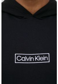 Calvin Klein Underwear bluza męska kolor czarny z kapturem z aplikacją. Typ kołnierza: kaptur. Kolor: czarny. Materiał: poliester, dzianina. Wzór: aplikacja