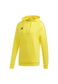 Adidas - Bluza treningowa męska adidas Core 18 Hoody. Typ kołnierza: kaptur. Kolor: żółty. Materiał: bawełna