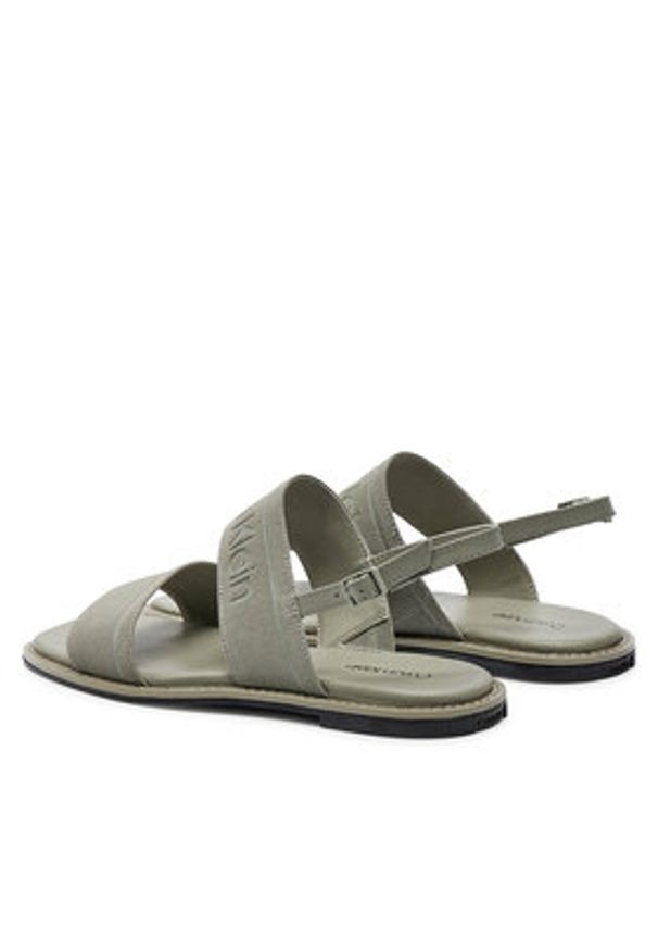 Calvin Klein Sandały Flat Sandal He HW0HW01990 Szary. Kolor: szary. Materiał: materiał