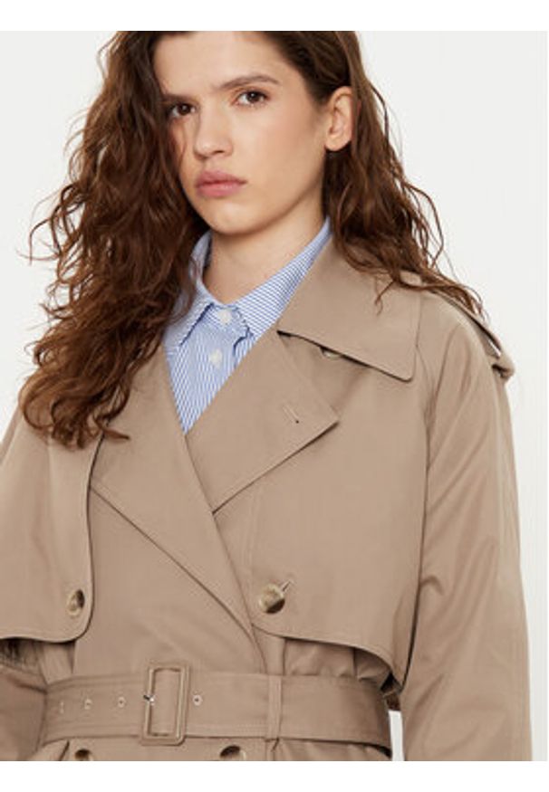 JOOP! Trencz Carrie 10018890 30044820 Beżowy Regular Fit. Kolor: beżowy. Materiał: syntetyk, bawełna