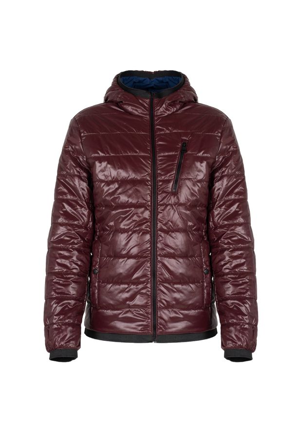 Geox Kurtka "Renan" | M2620P TC168 | Mężczyzna | Niebieski, Bordowy. Okazja: na co dzień, na spacer. Typ kołnierza: kaptur. Kolor: niebieski, czerwony, wielokolorowy. Materiał: poliamid, poliester. Styl: casual, elegancki