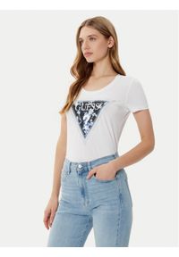 Guess T-Shirt W5RI00 J1314 Biały Regular Fit. Kolor: biały. Materiał: bawełna