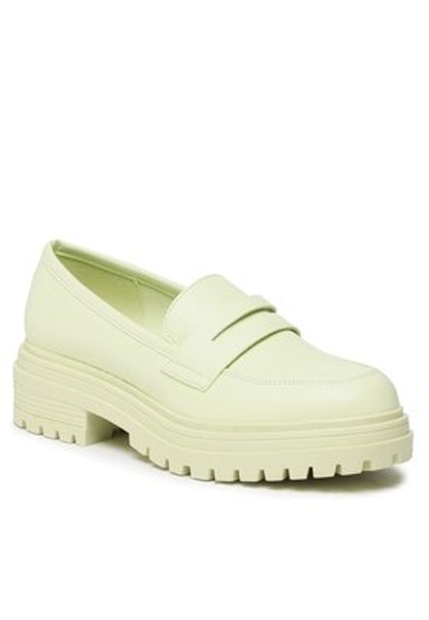 Jenny Fairy Loafersy LS5597-09 Zielony. Kolor: zielony. Materiał: skóra