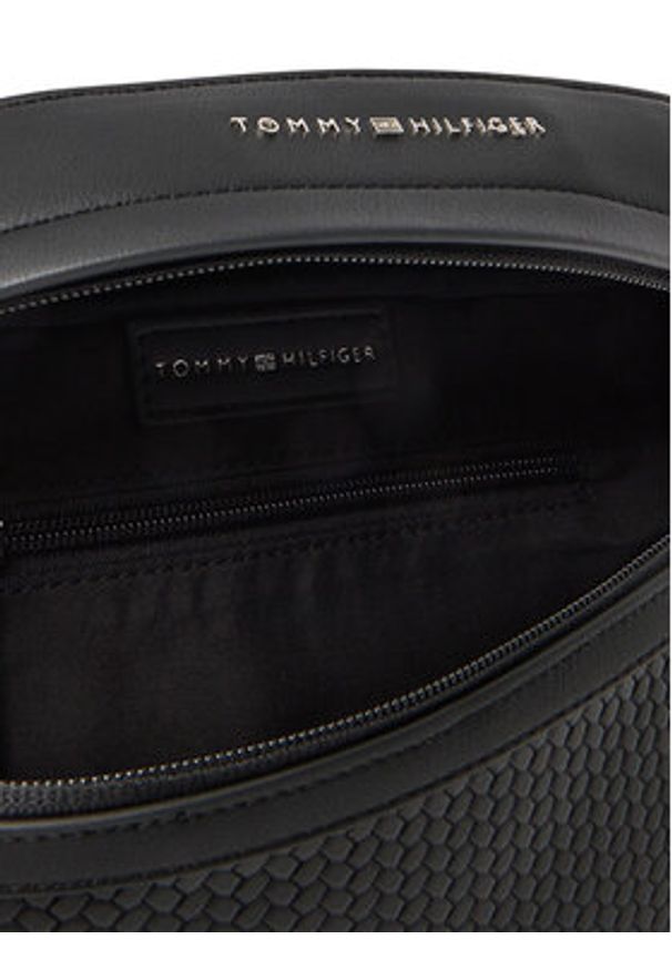 TOMMY HILFIGER - Tommy Hilfiger Saszetka nerka Th Woven Bum Bag AM0AM13634 Czarny. Kolor: czarny. Materiał: skóra