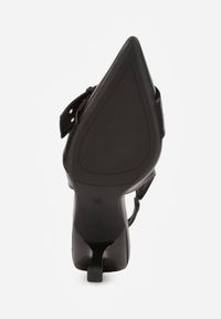 Renee - Czarne Sandały na Szpilce Vices Ozdobione Klamrą Kolitea. Okazja: na co dzień. Zapięcie: klamry. Kolor: czarny. Materiał: jeans. Wzór: aplikacja. Obcas: na szpilce. Styl: casual, elegancki. Wysokość obcasa: średni #6