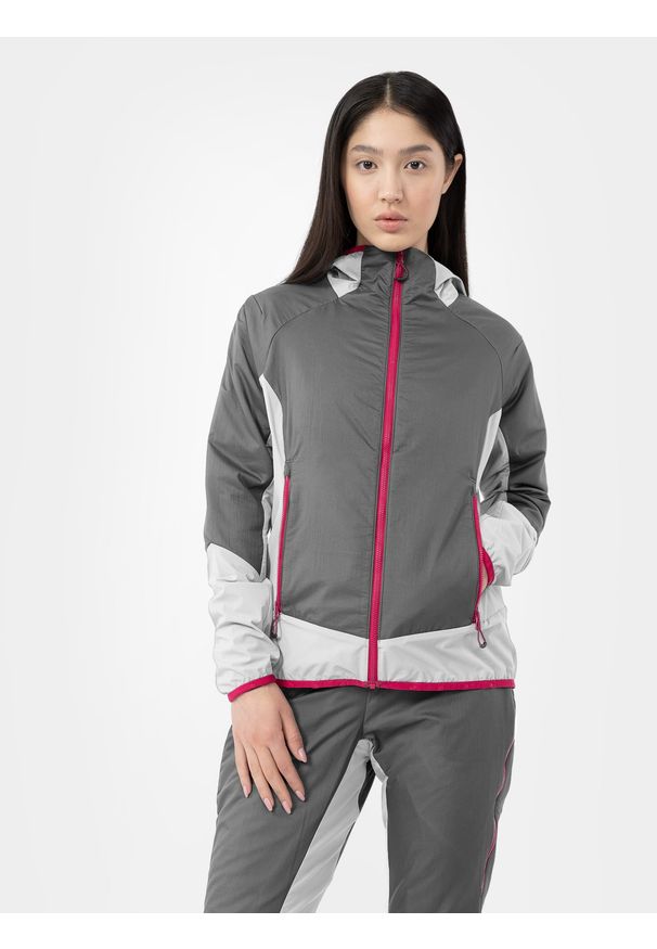 4f - 4F Kurtka skiturowa Primaloft® Active damska S. Kolor: szary. Materiał: tkanina, dzianina. Długość rękawa: raglanowy rękaw. Sezon: zima