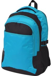 vidaXL Plecak szkolny 40 L, czarny i niebieski. Kolor: niebieski, wielokolorowy, czarny #1