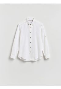 Reserved - Strukturalna koszula regular fit - biały. Kolor: biały. Materiał: tkanina, bawełna #1