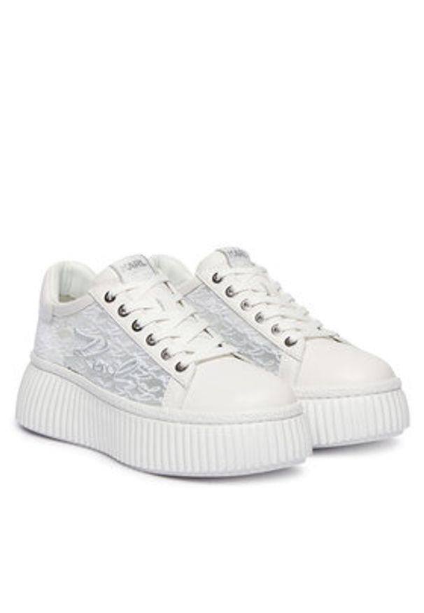 Karl Lagerfeld - KARL LAGERFELD Sneakersy Kreeper Lo KL42326 Biały. Kolor: biały. Materiał: skóra