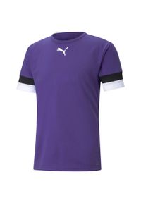 Męska koszulka piłkarska Jersey Puma Team Rise. Kolor: fioletowy. Materiał: jersey. Sport: piłka nożna