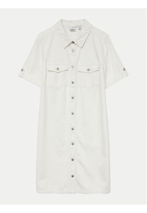 Vero Moda Sukienka jeansowa Jennie 10309665 Biały Regular Fit. Kolor: biały. Materiał: bawełna