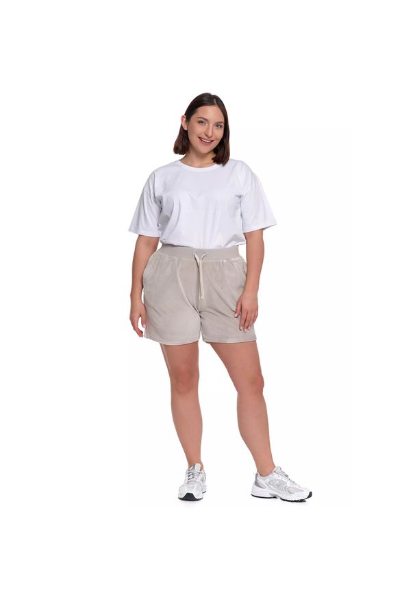 Szare Modne Damskie Szorty Moraj. Okazja: na co dzień. Kolor: szary. Materiał: materiał. Sezon: lato. Styl: casual, elegancki