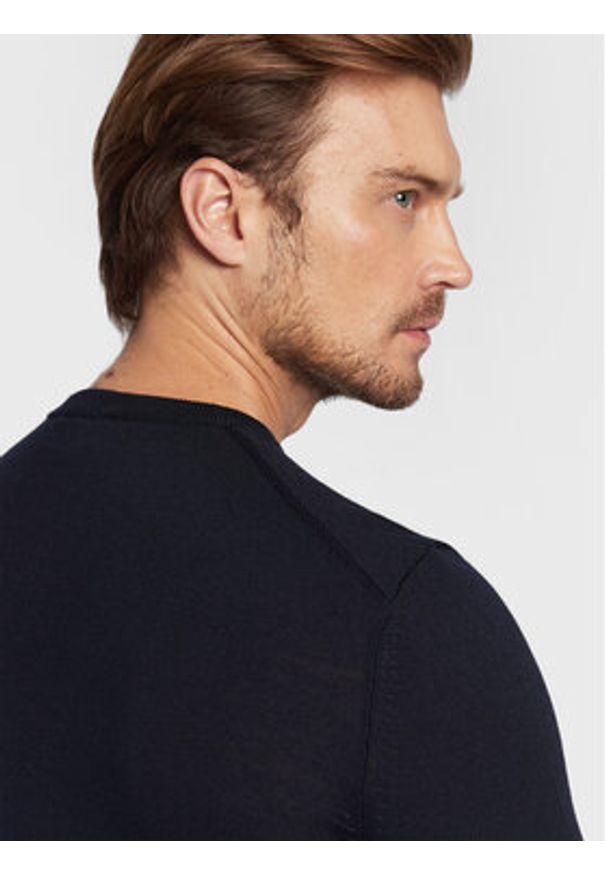 BOSS - Boss Sweter Botto-L 50476364 Granatowy Regular Fit. Kolor: niebieski. Materiał: bawełna