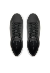 TOMMY HILFIGER - Tommy Hilfiger Sneakersy Essential Platform Court Sneaker FW0FW08756 Czarny. Kolor: czarny. Materiał: skóra. Obcas: na platformie #6