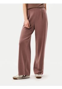 Sinsay - Spodnie wide leg z dzianiny scuba - brązowy. Kolor: brązowy. Materiał: dzianina