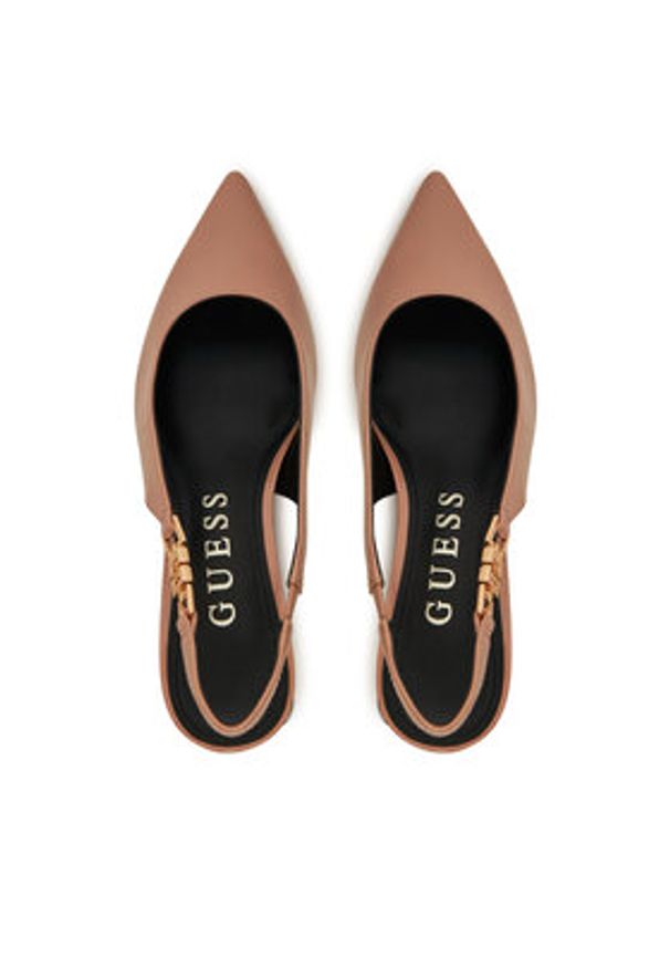 Guess Sandały FLPZAB PAF05 Beżowy. Kolor: beżowy. Materiał: skóra