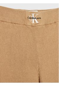 Calvin Klein Jeans Spodnie dzianinowe Monogram Rib IG0IG01700 Beżowy Regular Fit. Kolor: beżowy. Materiał: bawełna #2
