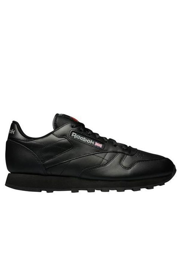 Buty do chodzenia męskie Reebok Classic Leather. Zapięcie: sznurówki. Kolor: czarny, wielokolorowy. Materiał: skóra, syntetyk, materiał. Szerokość cholewki: normalna. Model: Reebok Classic. Sport: turystyka piesza