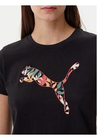 Puma T-Shirt Floral Cat 685081 Czarny Regular Fit. Kolor: czarny. Materiał: bawełna