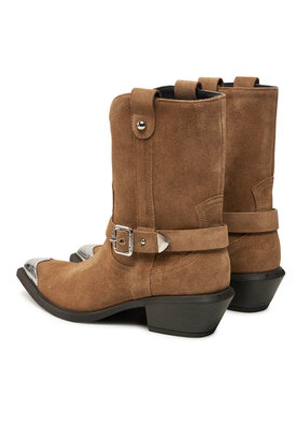Pinko - PINKO Kowbojki Tex 08 SD0197P002 Brązowy. Kolor: brązowy. Materiał: zamsz, skóra