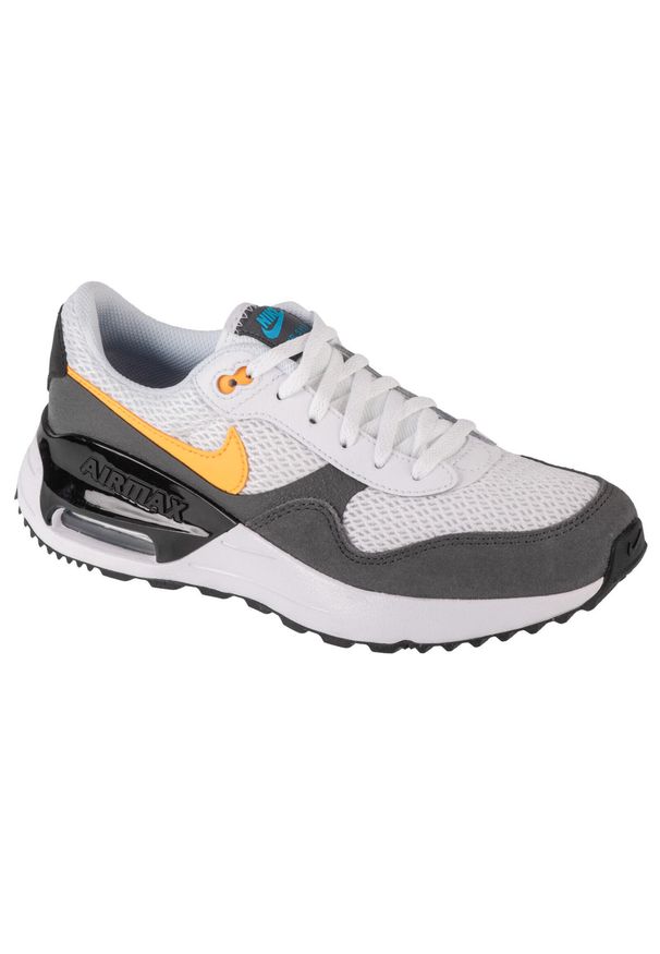 Buty do chodzenia damskie Nike Air Max SYSTM. Zapięcie: sznurówki. Kolor: biały, wielokolorowy, szary. Materiał: skóra, syntetyk, materiał, tkanina, zamsz. Szerokość cholewki: normalna. Model: Nike Air Max. Sport: turystyka piesza