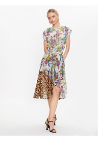 Just Cavalli Sukienka codzienna 74PBO913 Kolorowy Regular Fit. Okazja: na co dzień. Materiał: syntetyk. Wzór: kolorowy. Typ sukienki: proste. Styl: casual