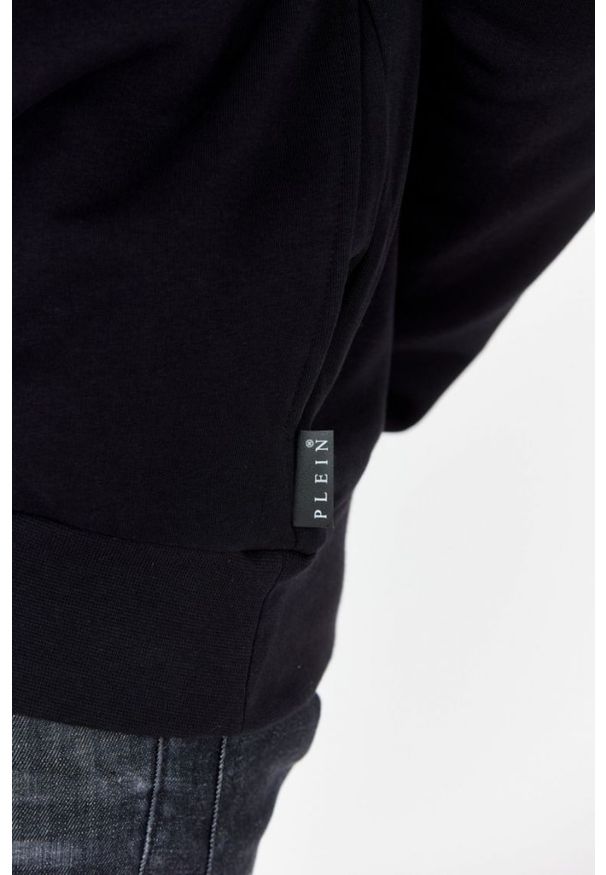 Philipp Plein - PHILIPP PLEIN Czarna bluza męska ls hexagon, Rozmiar M. Kolor: czarny