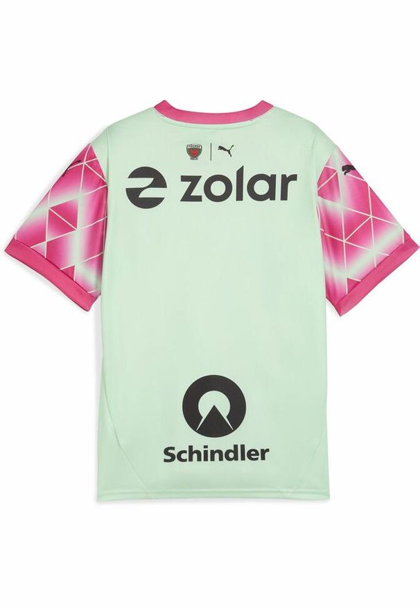 Puma - Młodzieżowa koszulka wyjazdowa Füchse Berlin 24/25 PUMA Fresh Mint Pink Green. Kolor: różowy. Wzór: aplikacja