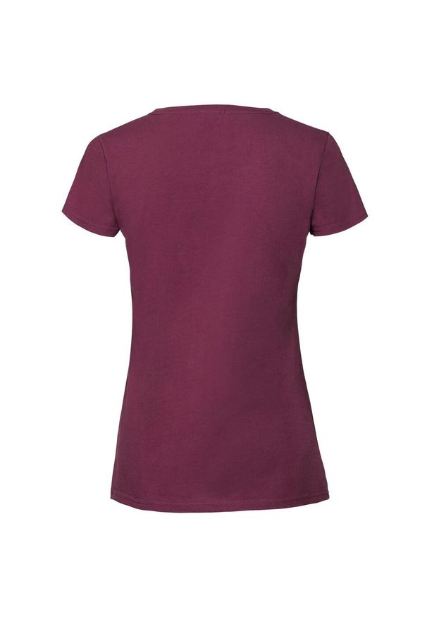 FRUIT OF THE LOOM - Koszulka Damska Iconic 195 Premium Ringspun Cotton T-shirt. Kolor: czerwony, brązowy, wielokolorowy. Sport: turystyka piesza
