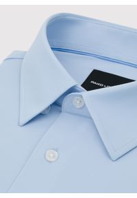 Pako Lorente - PAKO LORENTE – Niebieska dzianinowa koszula męska. Typ kołnierza: kołnierzyk klasyczny. Kolor: niebieski, biały, czarny. Materiał: dzianina. Długość rękawa: długi rękaw. Długość: długie. Wzór: gładki. Styl: klasyczny #10