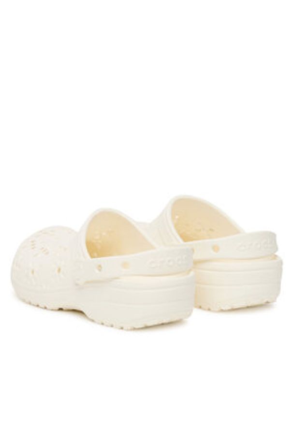 Crocs Klapki Classic Floral Cut-Out Clog 210927 Écru