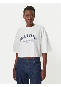 Calvin Klein Jeans T-Shirt LV047F813G Biały Boxy Fit. Kolor: biały. Materiał: bawełna #1