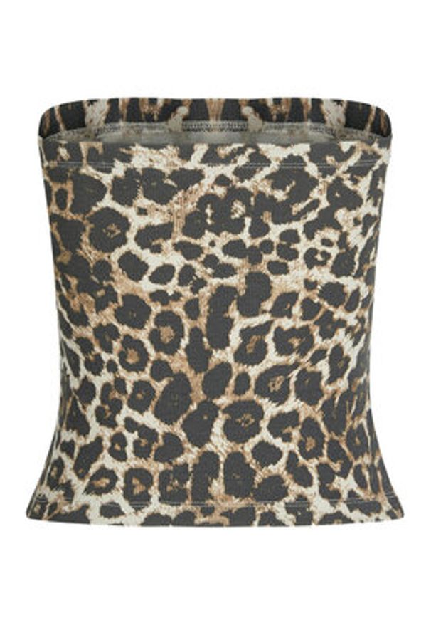 JJXX Top Fiona 12280486 Brązowy Slim Fit. Kolor: brązowy. Materiał: bawełna