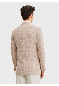 Pako Lorente - PAKO LORENTE – Beżowa marynarka w pepitkę. Okazja: na co dzień. Kolor: beżowy. Materiał: wiskoza, poliester. Sezon: wiosna. Styl: casual #3