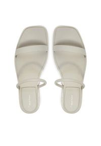 Calvin Klein Klapki Flat Sandal Squared 2-Bar Lth HW0HW02532 Écru. Materiał: skóra #4