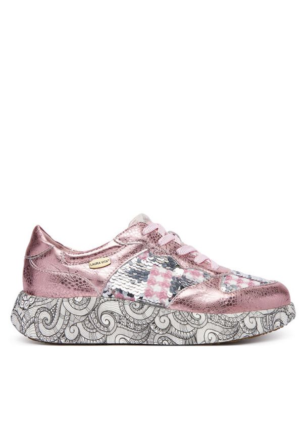 Laura Vita Sneakersy Nikito 52 Różowy. Kolor: różowy. Materiał: skóra
