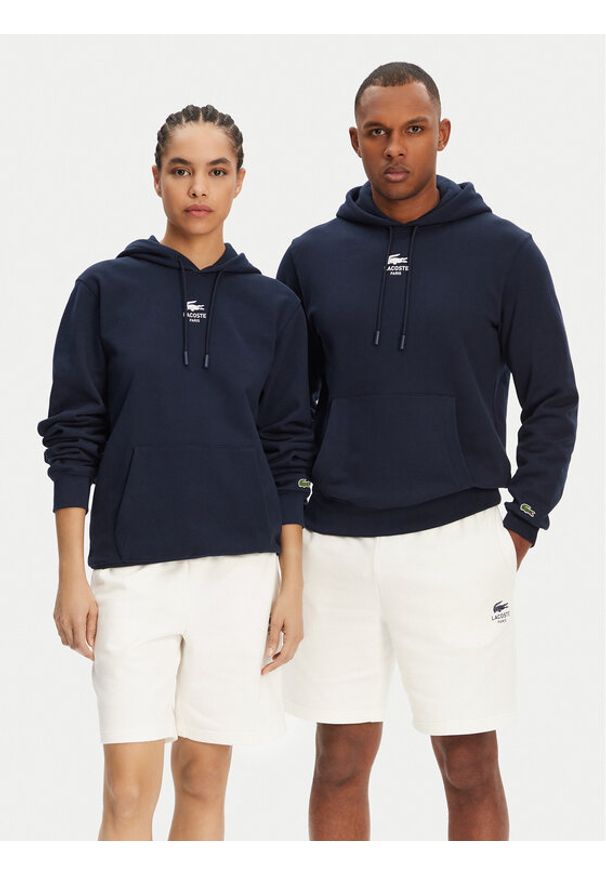 Lacoste Bluza SH2740 Granatowy Regular Fit. Kolor: niebieski. Materiał: bawełna