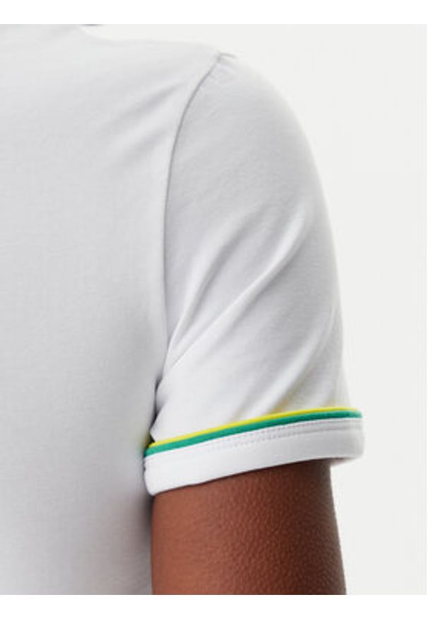 Lacoste T-Shirt TF0347 Biały Slim Fit. Kolor: biały. Materiał: bawełna