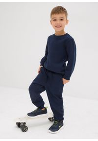bonprix - Spodnie joggingowe z miękkiej mieszanki bawełny (2 szt.). Kolor: niebieski. Materiał: bawełna