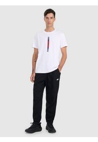 4f - 4F T-shirt regular z nadrukiem męski - biały XL. Okazja: na co dzień. Kolor: biały. Materiał: materiał, bawełna. Wzór: nadruk. Styl: casual