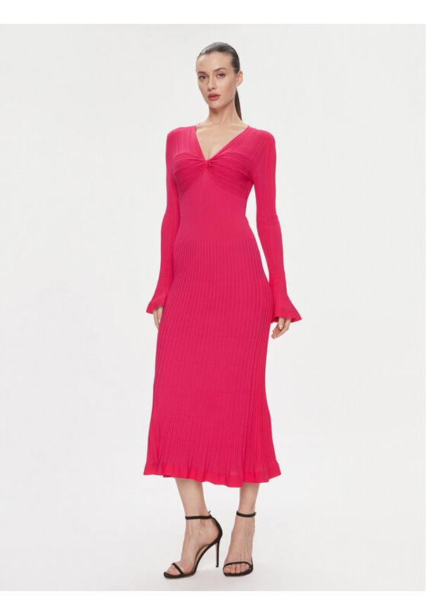 TwinSet - TWINSET Sukienka dzianinowa 241TP3050 Różowy Regular Fit. Kolor: różowy. Materiał: wiskoza