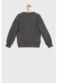 Abercrombie & Fitch bluza dziecięca kolor szary gładka. Okazja: na co dzień. Kolor: szary. Materiał: dzianina. Wzór: gładki. Styl: casual #3