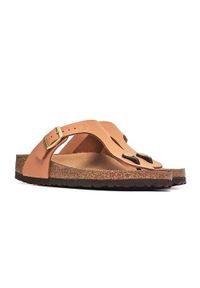 Japonki damskie Birkenstock Gizeh. Kolor: brązowy, wielokolorowy. Materiał: materiał #2