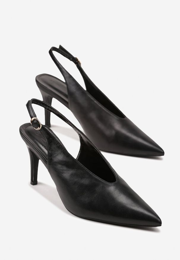 Born2be - Czarne Sandały na Szpilce z Odkrytą Piętą i Noskiem w Szpic Zarimae. Zapięcie: pasek. Kolor: czarny. Obcas: na szpilce. Styl: glamour, klasyczny, elegancki